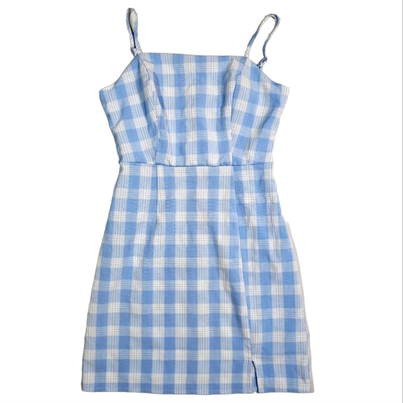 BP Blue Plaid Square Neck Sundress Size X Small - Picture 1 of 3